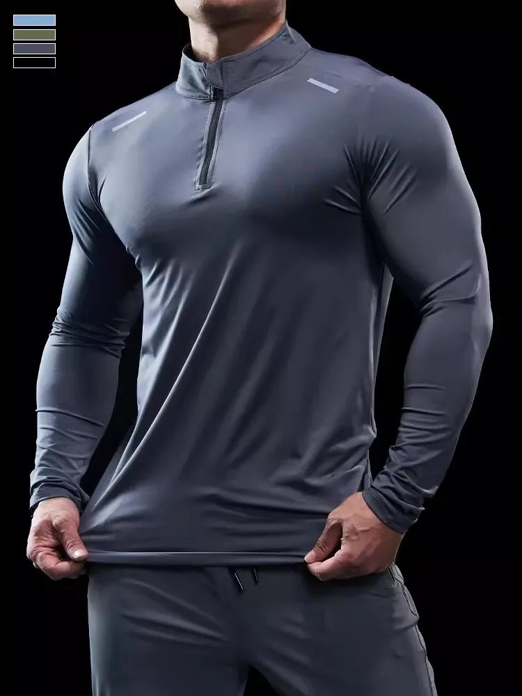 Optimize Your Workout: Premium Men's Fitness Zipper Tee