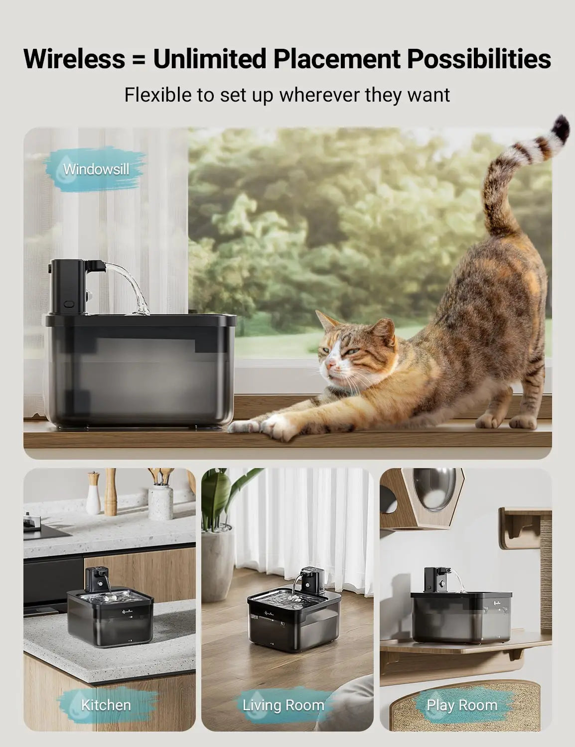 DownyPow™ Cats & Dogs Automatic Stainless Steel Drinking Water Fountain