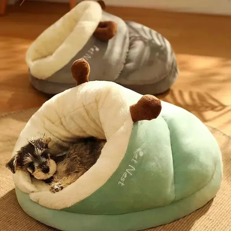 Cozy Plush Pet Nest - Warm, Comfy Sleeping Cave for Dogs & Cats