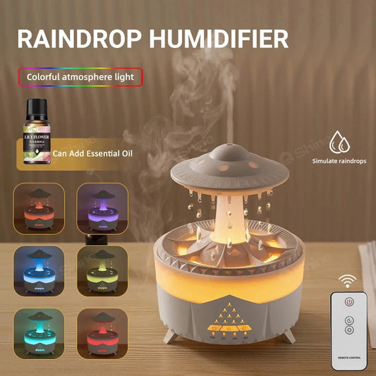 Cloud-Inspired Aroma Diffuser - Remote Controlled Ultrasonic Humidifier with Color-Changing Lights