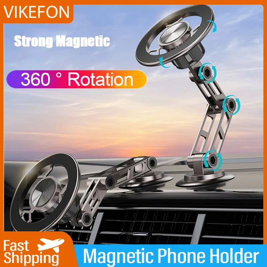 Magnetic Car Phone Mount - 360° Rotation for Easy Viewing