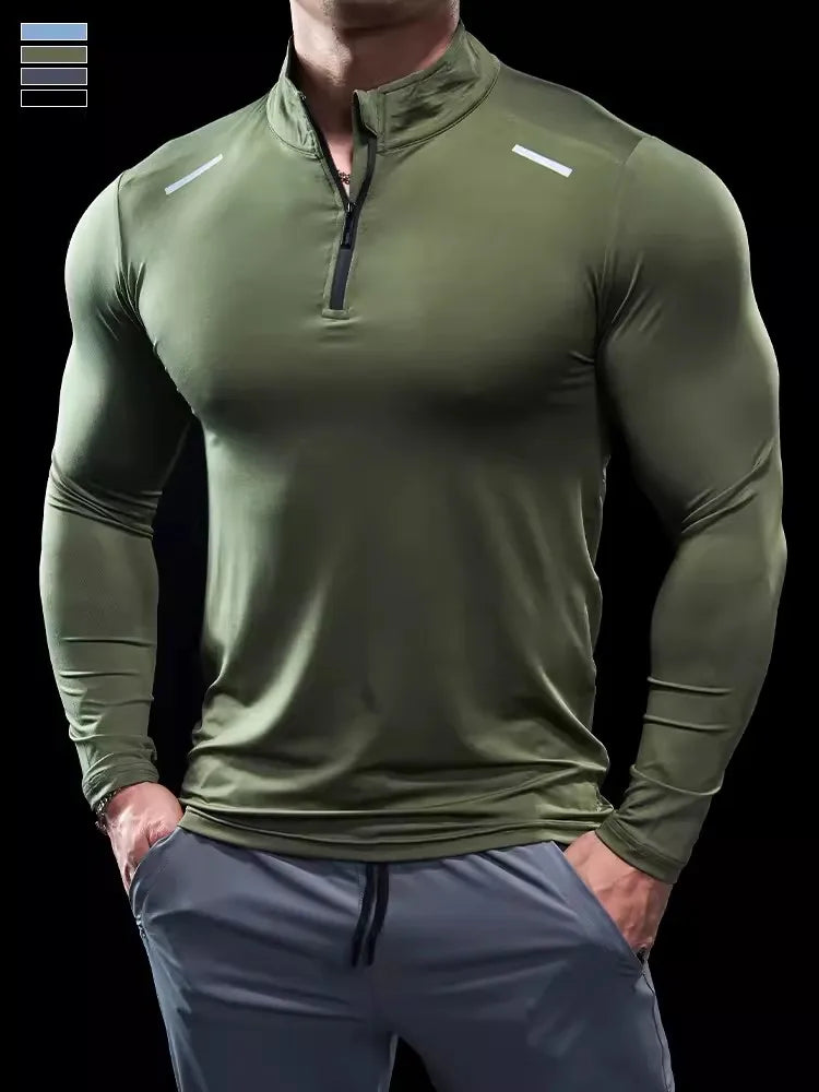 Optimize Your Workout: Premium Men's Fitness Zipper Tee