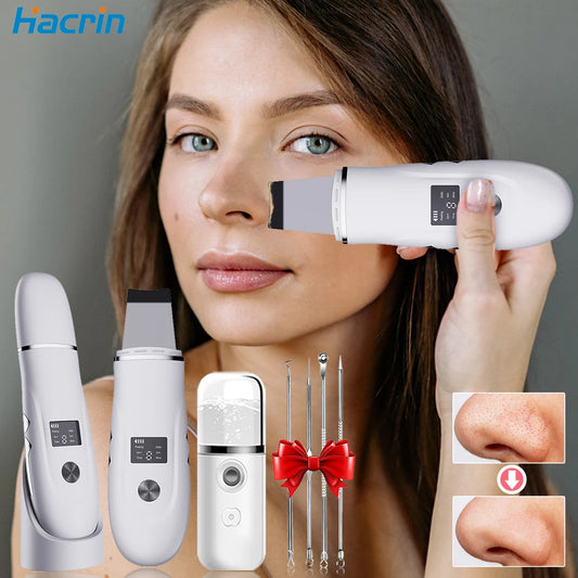 Hacrin™ Revitalize Your Skin with the Ultrasonic Facial Scrubber - Deep Clean, Lift & Renew