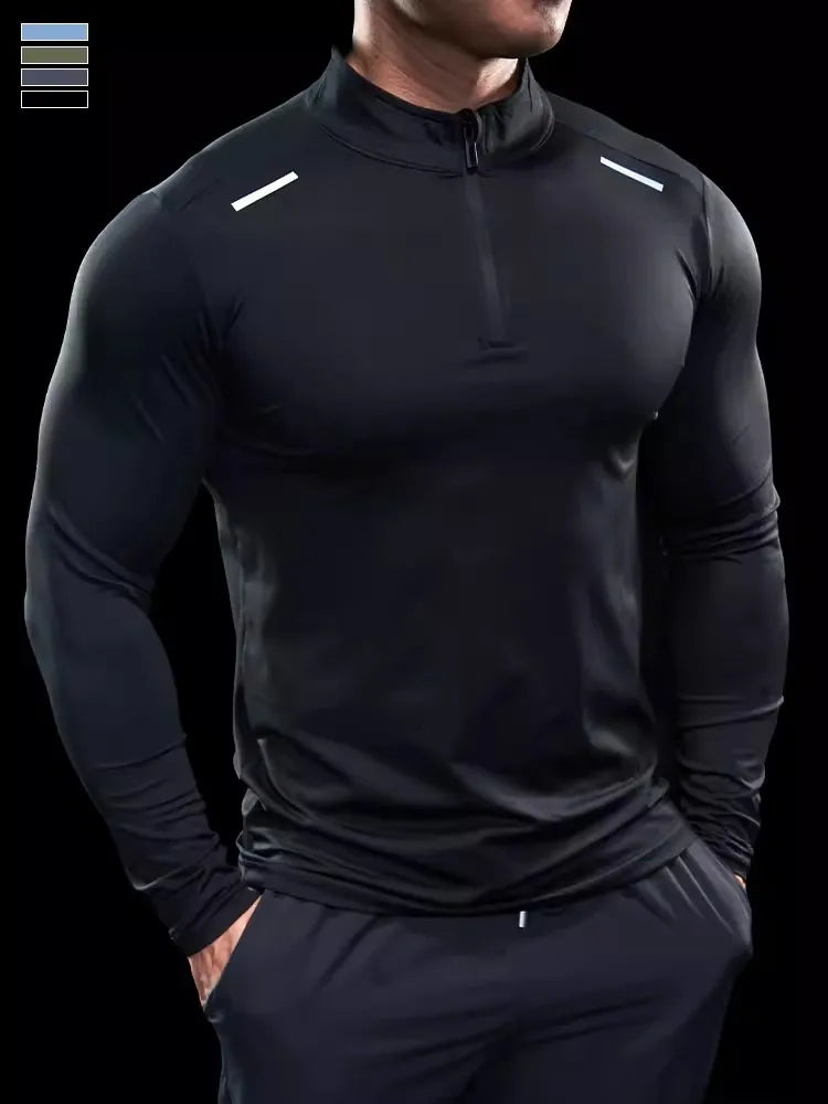 Optimize Your Workout: Premium Men's Fitness Zipper Tee