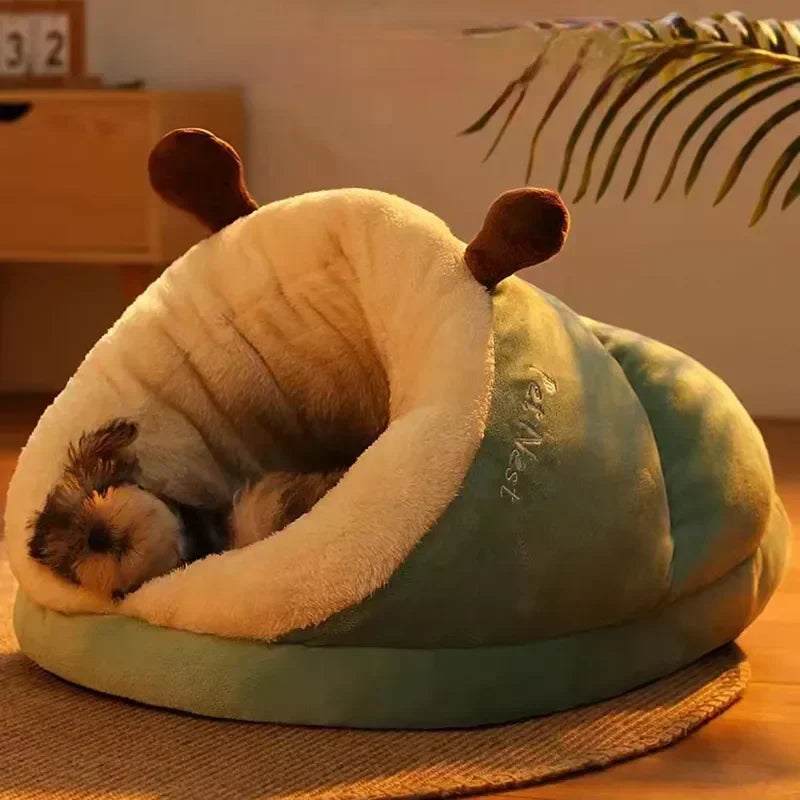 Cozy Plush Pet Nest - Warm, Comfy Sleeping Cave for Dogs & Cats