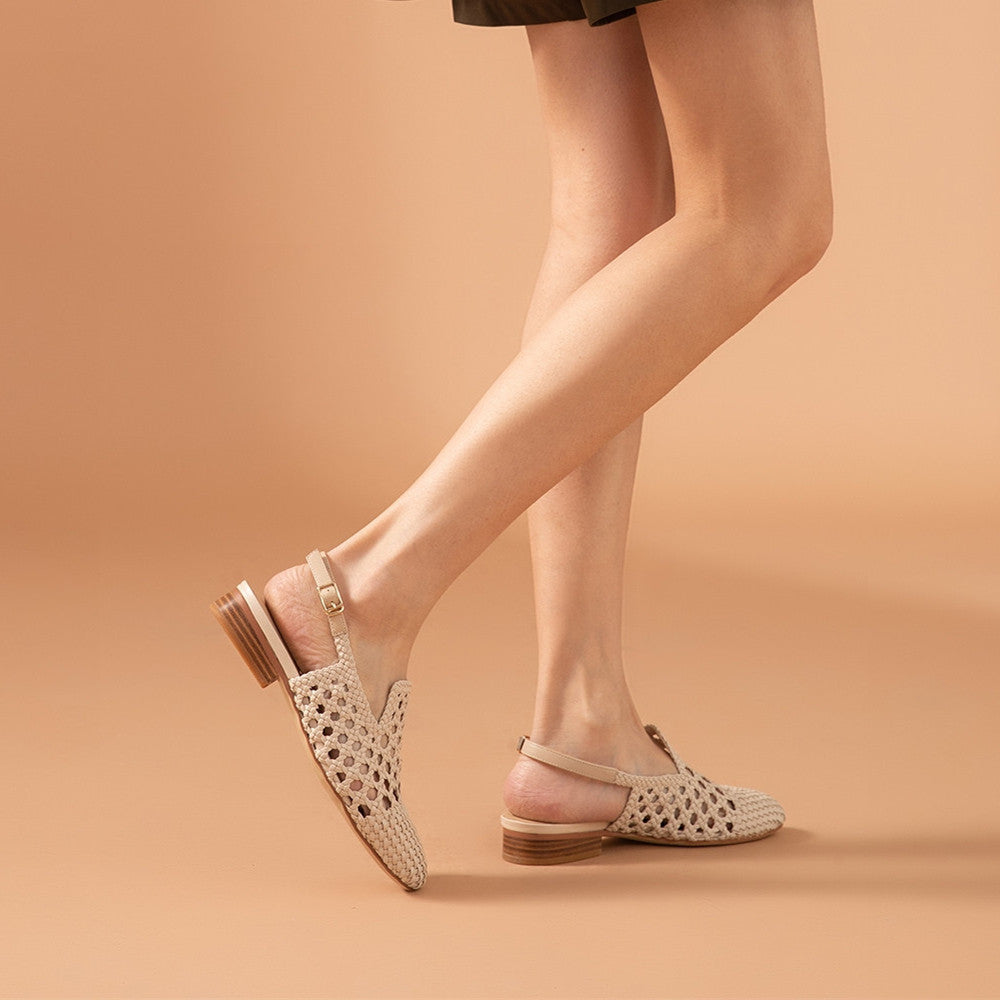 Elegant Hand-Made French Leather Woven Sandals: A Chic Summer Essential